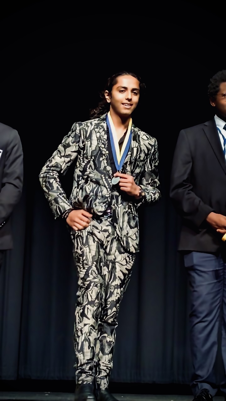 Aryan Rohira celebrating his FBLA national tournament win